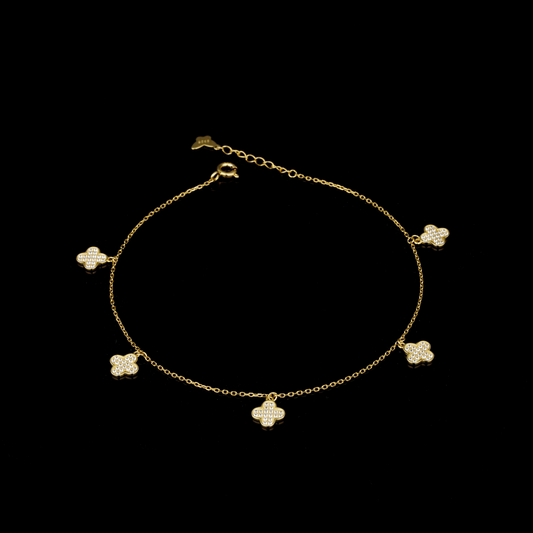 Gold Plated Colorful Beads Charm Anklet