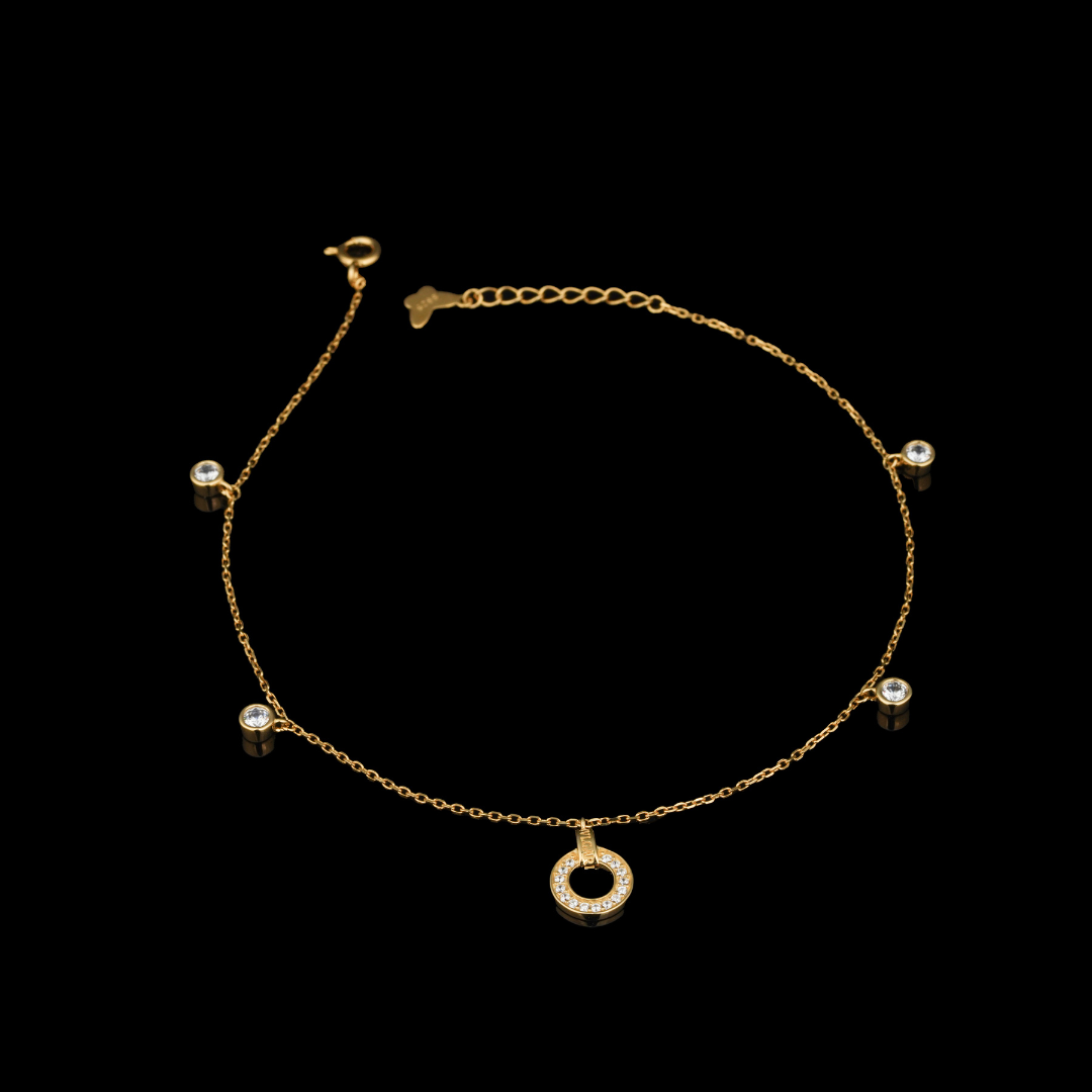 Gold Plated Single Charm Anklet