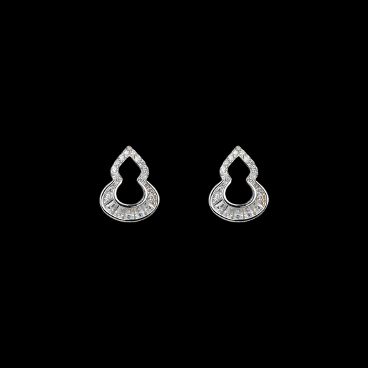 Silver Oval Drop Earrings
